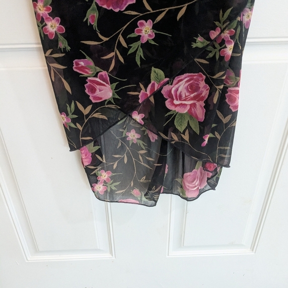 Y2K Ruby Rox Strapless Midi Dress Mesh Overlay - Picture 3 of 3